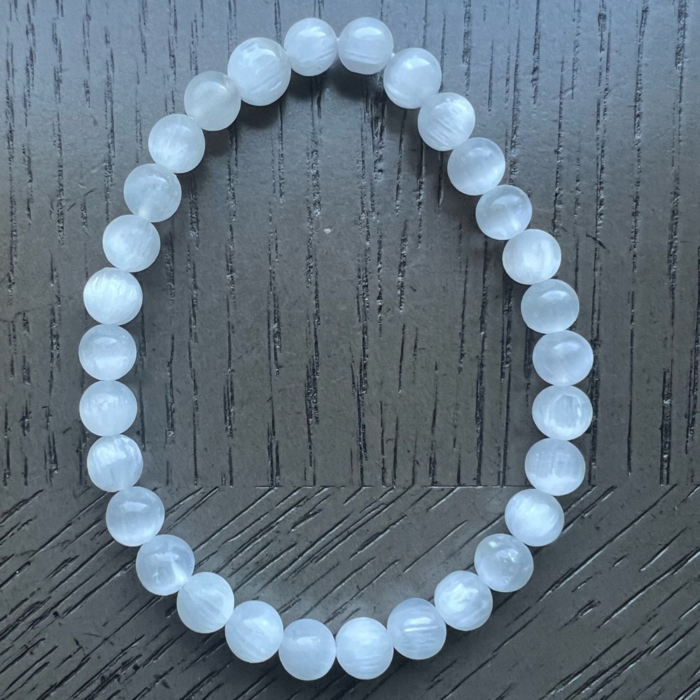 Selenite bracelet 6mm SIZE 6.5-7’